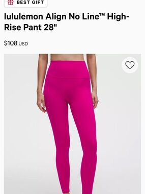 lululemon Align High-Rise Leggings in Pink Flare (color) Like New